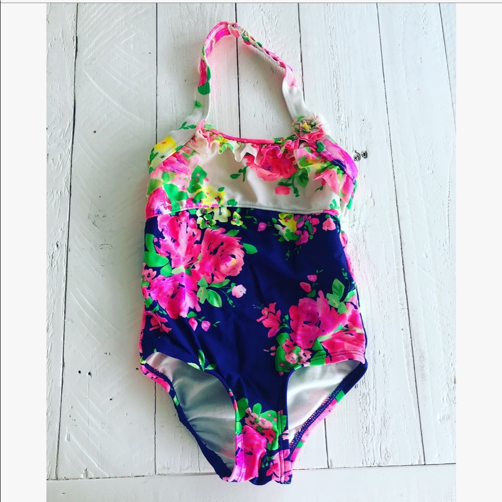 Hula Star floral one piece sz: 2T